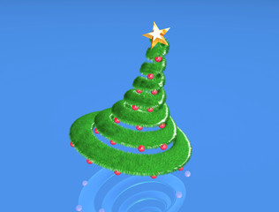 abstract christmas tree with green hair