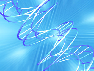 abstract dna on blue tech background