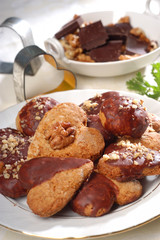 home made cookies with chocolate and chestnut