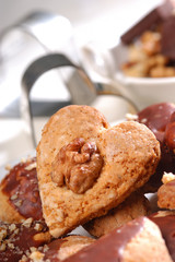 home made cookies with chocolate and chestnut