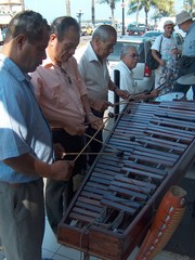 marimbaspieler auf der plaza mayor, veracruz