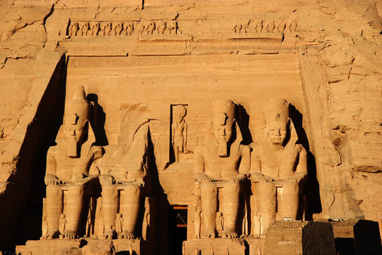 abu simbel colossus, egypt, africa