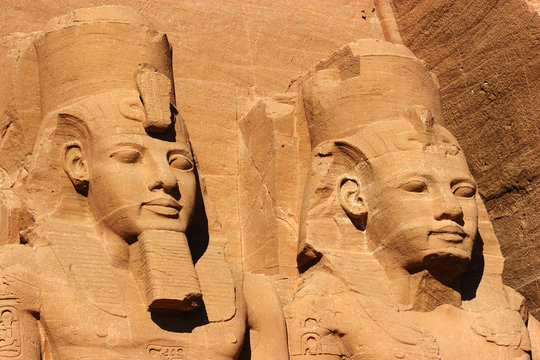 abu simbel heads, egypt, africa