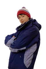 young man in tourist clothes