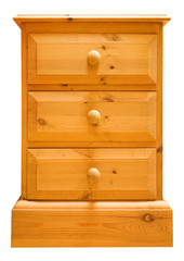 pine chest of drawers isolated