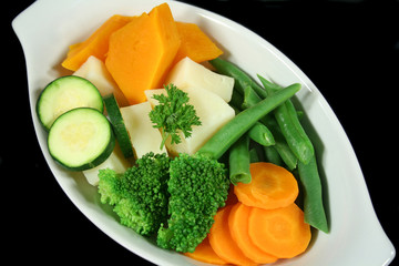 fresh steamed vegetables