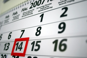 valentine's day calendar