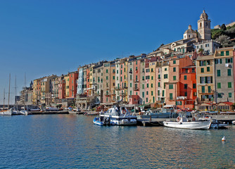 colorful italian town on a seaside