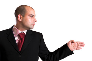 a businessman pointing