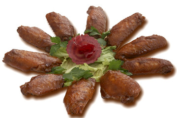 grilled chicken wings with salad