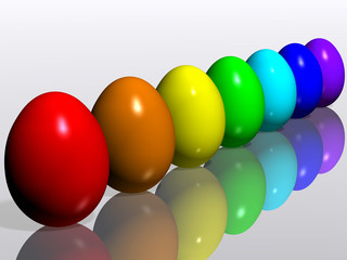 easter eggs. rainbow