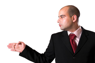 a businessman pointing