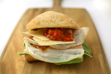prosciutto ham and cheese sandwich
