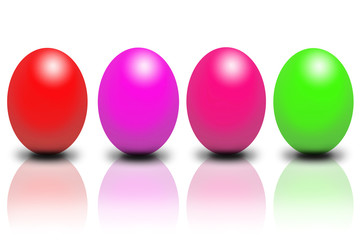 vier bunte ostereier