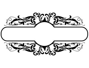 black frame with floral decoration, vector illustration