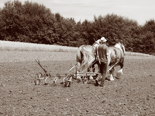 bauer bei der feldarbeit