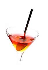 dessert cocktail isolated on white