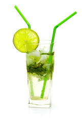 mojito cocktail isolated on white background