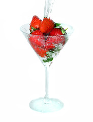 strawberries falling