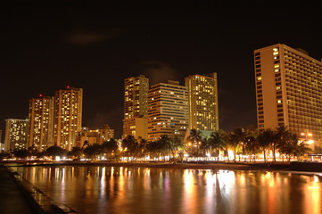 Obraz na płótnie Canvas noc Waikiki