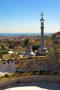 spice-cake houses in park guell by antoni gaudi