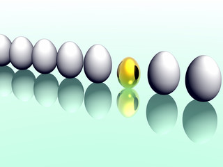 easter eggs. different