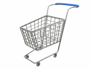 logo empty cart over white