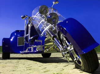 Cercles muraux Moto tricycle bleu