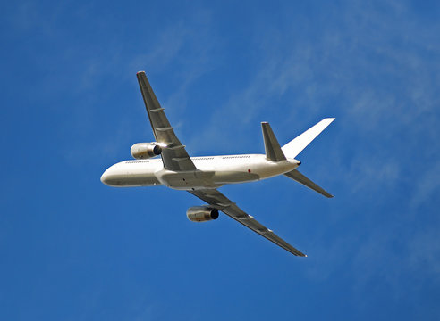 white passenger jet airplane