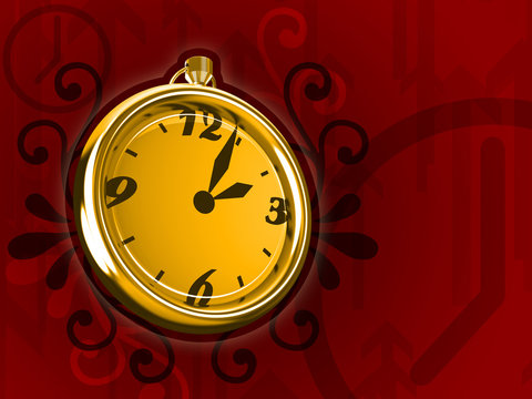 ticking clock fire version 3d render