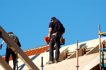 zimmermann bei der arbeit