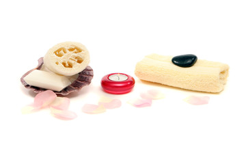 spa items on isolated white background