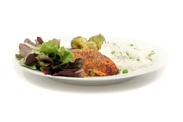 salmon meal on a plate