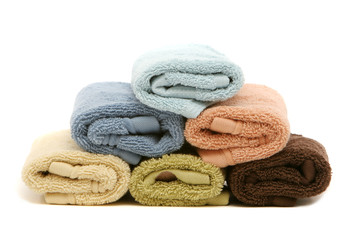 Fototapeta na wymiar colorful bath / spa towels