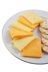 assortment of cheddar and swiss cheeses