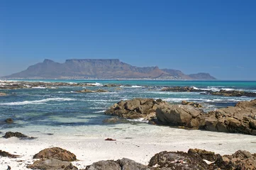 Wall murals Table Mountain beach and table mountain