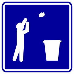 throwing trash sign