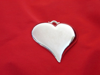 shiny heart on red