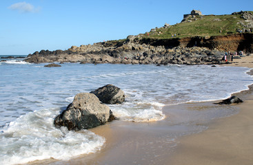 Fototapeta na wymiar Tide najbliższych przy ul. Ives, Cornwall.