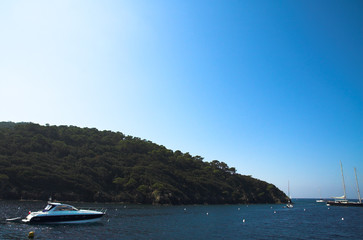landscape with yacht