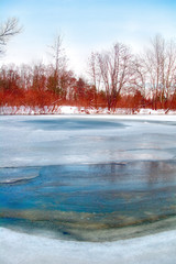 beautiful winter rivershore