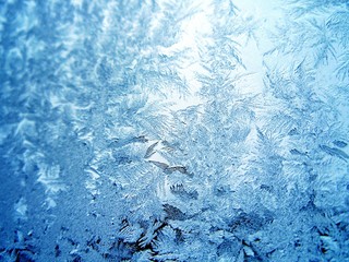 icy pattern on glass