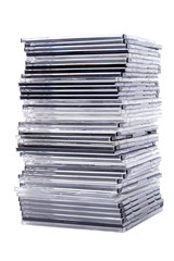 pile cd boxes