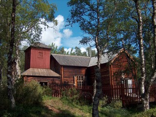 holzkirche von pielpaj&auml;rve am inarisee