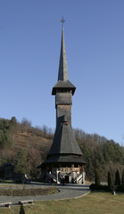 wooden church front view