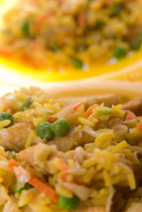 a plate of delicious oriental fried rice