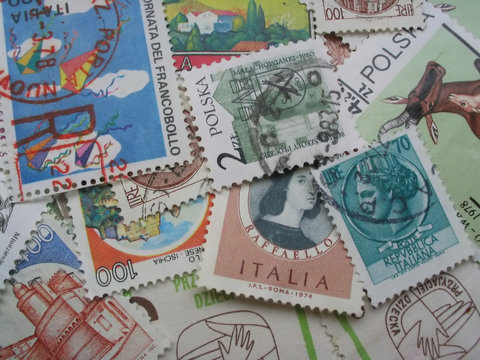 stamps in disarray - macro