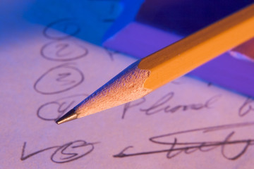 a pencil and eraser