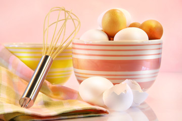brown and white eggs