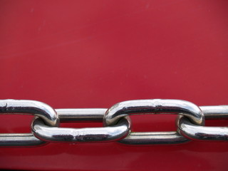 steel chain with red background